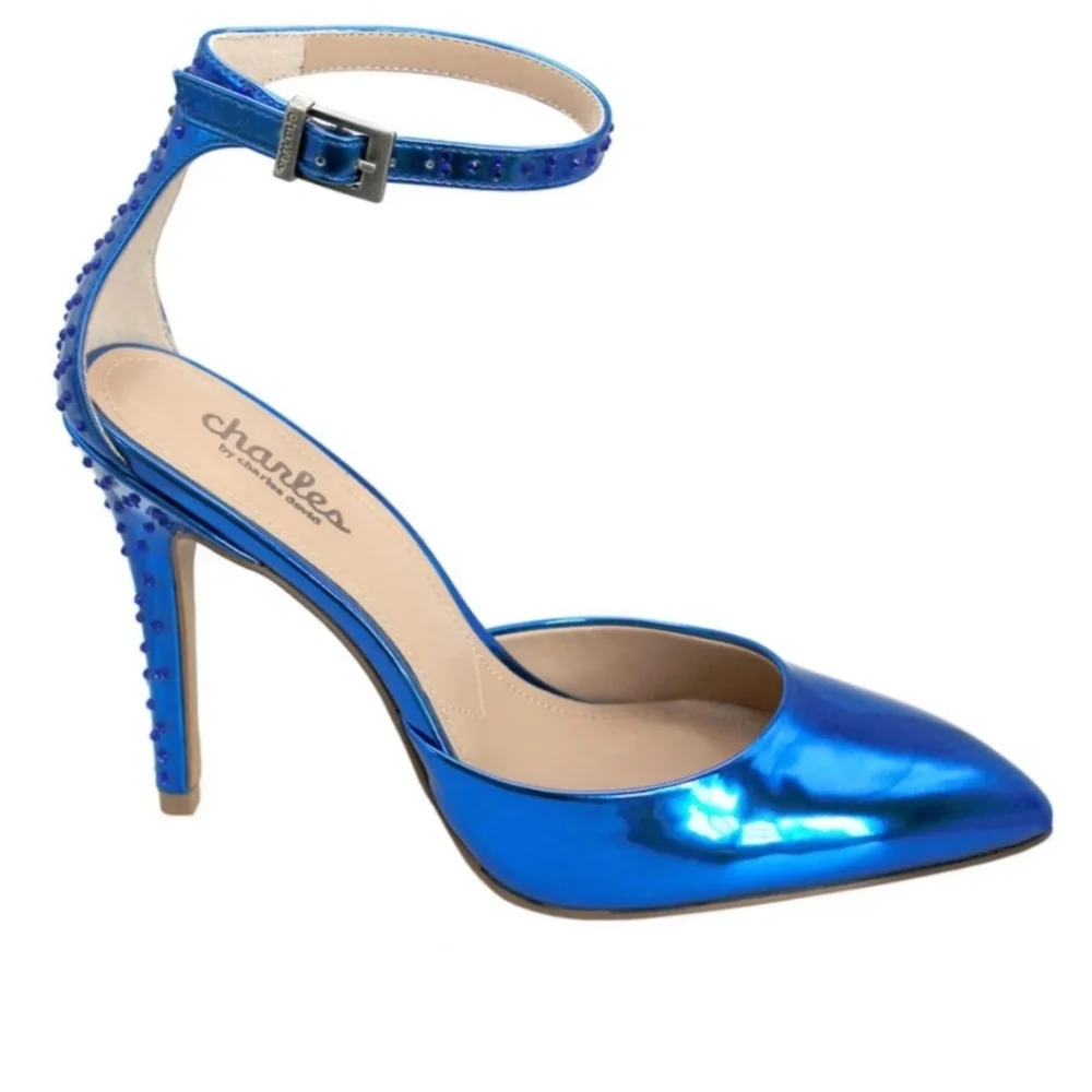 🆕️⬇️Charles by Charles David POISON Stiletto Ankle Strap Pump - Picture 2 of 16